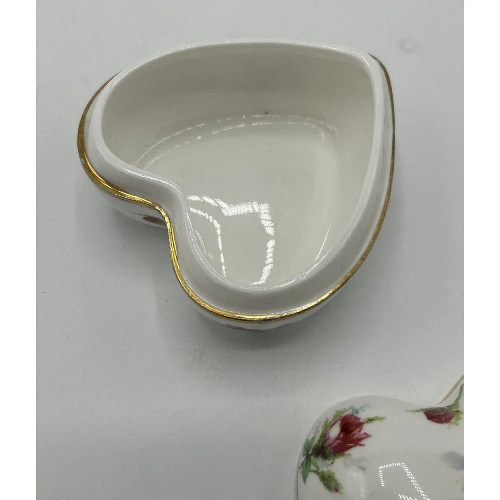 Vintage Hammersley Trinket Box Heart Shaped 2 1/4